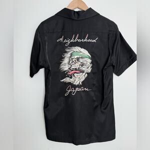 Neighborhood - Camp-Collar Embroidered Satin Shirt